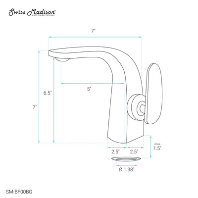 Chateau Single Hole, Single-Handle, Bathroom Faucet in Brushed Gold