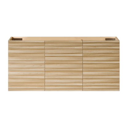 Cascade 48" Wall-Mounted Bathroom Vanity Cabinet without Top in Natural Oak