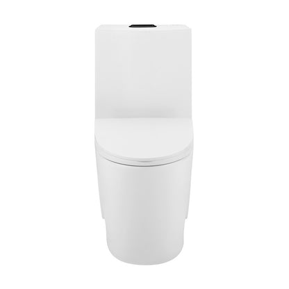 St. Tropez One Piece Elongated Toilet Dual Vortex™ Flush, Black Hardware