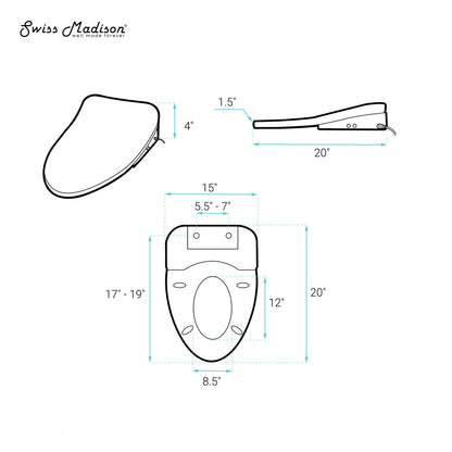 St. Tropez One-Piece Elongated Toilet Vortex Dual-Flush 1.1/1.6 gpf with Smart Seat Bidet