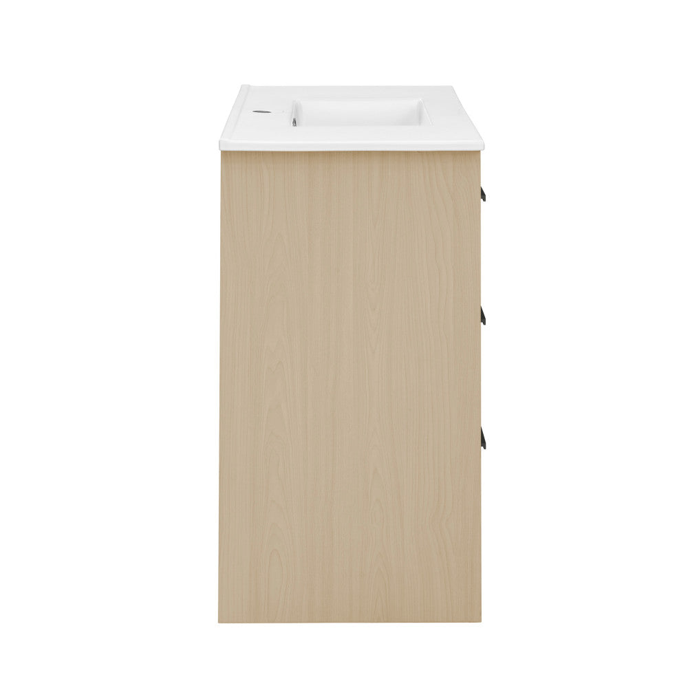 Virage 36" Freestanding Bathroom Vanity in Natural Oak with Sink Top