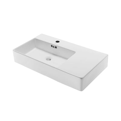 St. Tropez 36" Rectangle Wall-Mounted Sink with Left Side Faucet Mount
