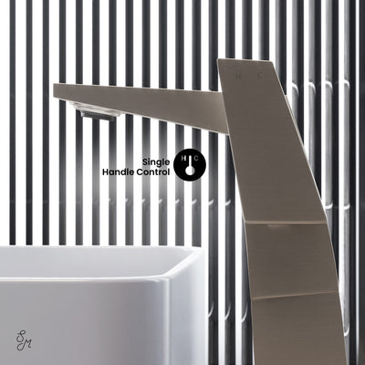 Carre Single Hole, Single-Handle, High Arc Bathroom Faucet in Brushed Nickel