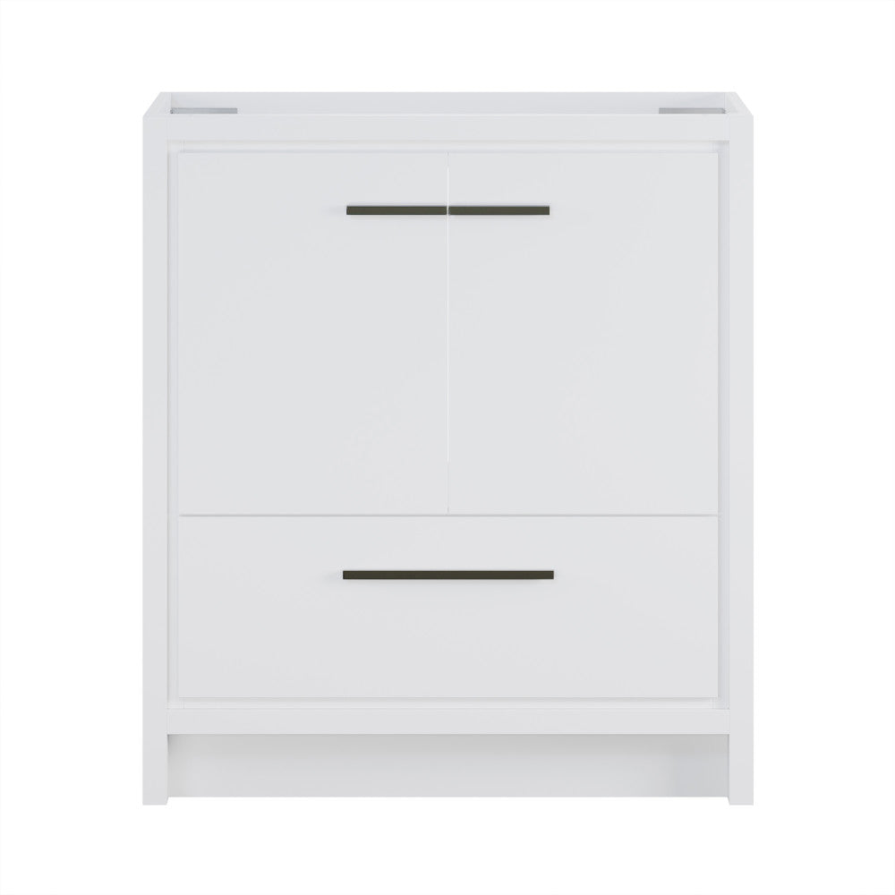 Virage 30" Freestanding Bathroom Vanity in White without Sink Top