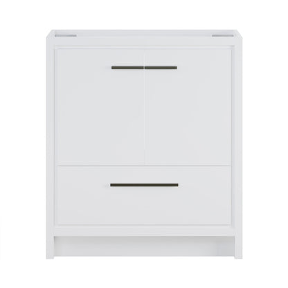 Virage 30" Freestanding Bathroom Vanity in White without Sink Top