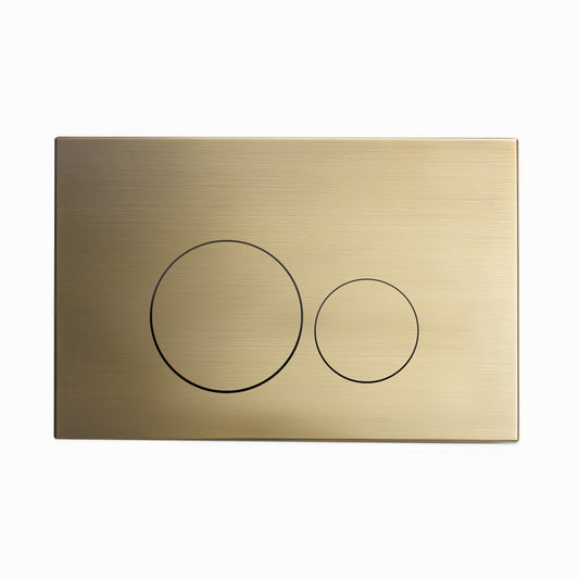 Monaco Wall Mount Actuator Flush Push Button Plate in Brushed Brass
