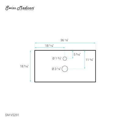 Rennes 36" Freestanding Bathroom Vanity in Natural Teak with Sink Top