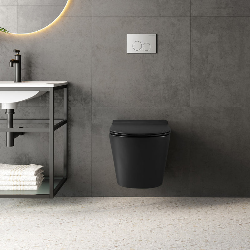 Calice Wall-Hung Round Toilet Bowl in Matte Black