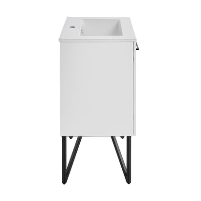 Annecy 24" Freestanding Bathroom Vanity in Mondrian White with Sink Top