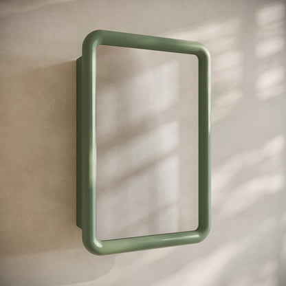 Plaisir 18 x 27 Recessed/Wall Mount Medicine Cabinet with Mirror in Green