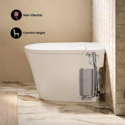 Hugo H Power Flush  Toilet 10" Rough-in 1 GPF Non-Electric ADA Toilet with Integrated Tank in Glossy White