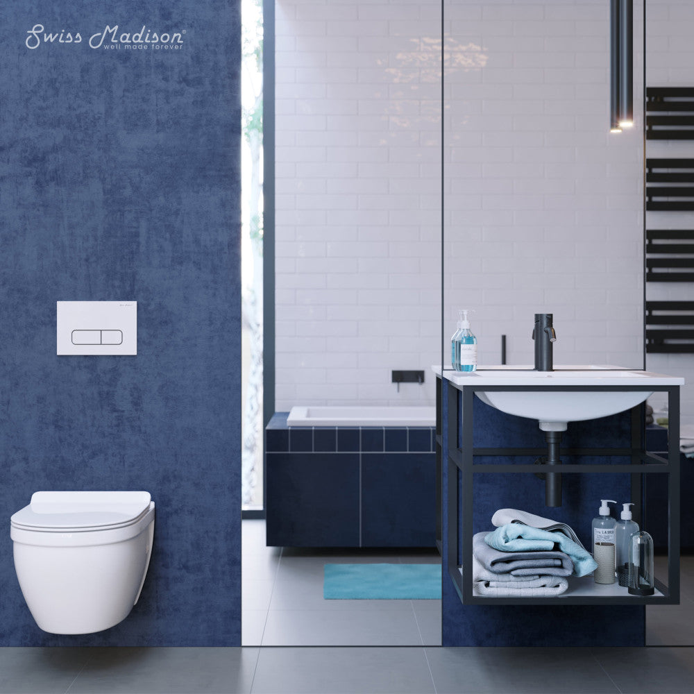 Pierre 24 Single, Metal Frame, Open Shelf, Bathroom Vanity