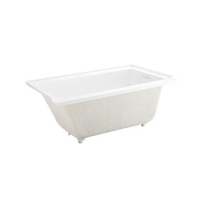 Voltaire 60 x 30 Right Drain Soaking Alcove Bathtub in Glossy White with Integrated Overflow, Drain Included