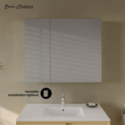 Cache 36 x 30 Rectangle Recessed/Wall Mount Medicine Cabinet with Mirrored Sides