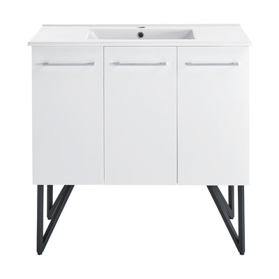 Annecy 36" Freestanding Bathroom Vanity in White with Sink Top