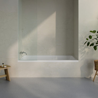 Voltaire 60 x 36 Left Drain Soaking Alcove Bathtub in Glossy White with Integrated Overflow, Drain Included