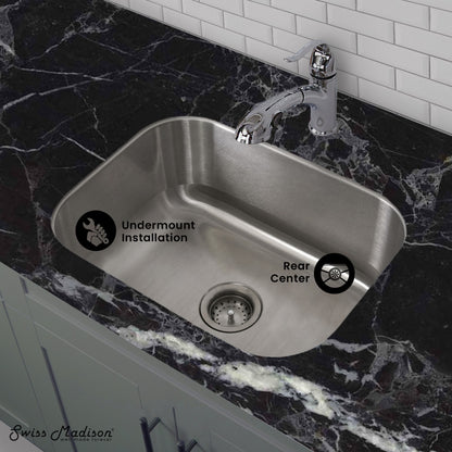 Toulouse 23 1/8 x 17 7/8 Stainless Steel, Single Basin, Undermount Kitchen Sink