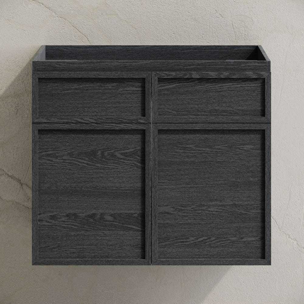 St. Tropez 24" Wall-Mounted Bathroom Vanity Cabinet without Top in Black Oak