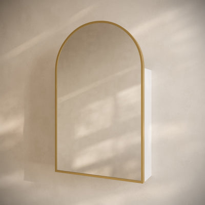Porte 20 x 30 Arched Recessed/Wall Mount Medicine Cabinet with Mirror in Gold