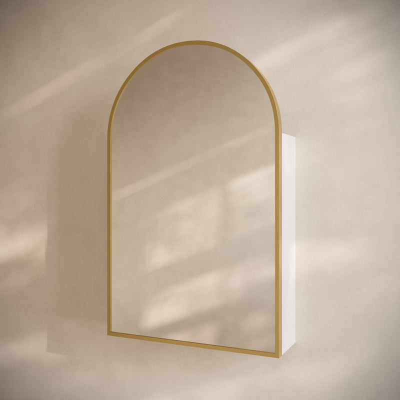 Porte 20 x 30 Arched Recessed/Wall Mount Medicine Cabinet with Mirror in Gold