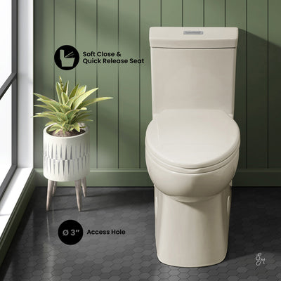 Classe One-Piece 12" Rough-in 1.1/1.6 GPF Dual Top Flush Elongated Toilet in Glossy Bisque