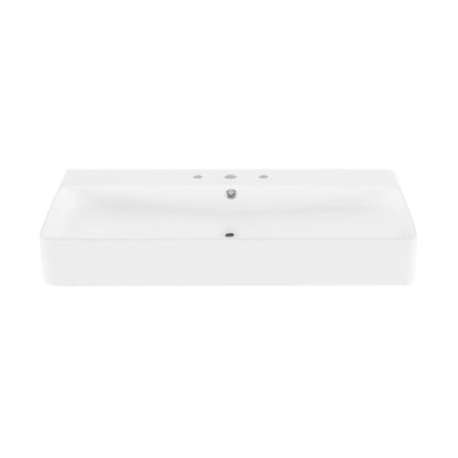 Carre 36" Wall-Mount Bathroom Sink with 8" Widespread Holes