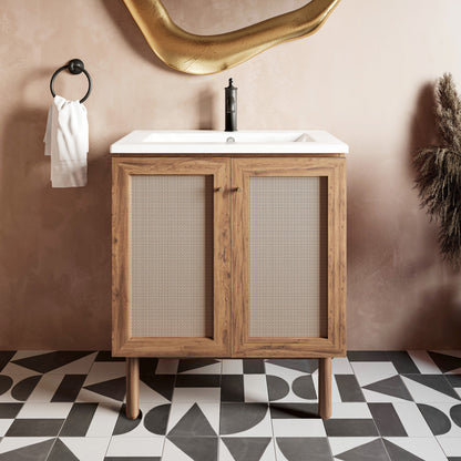 Classe 30" Freestanding Bathroom Vanity in Golden Oak with Sink Top