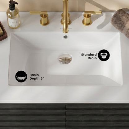 Voltaire 25 Vanity Top Sink with 3 Centerset Faucet Holes