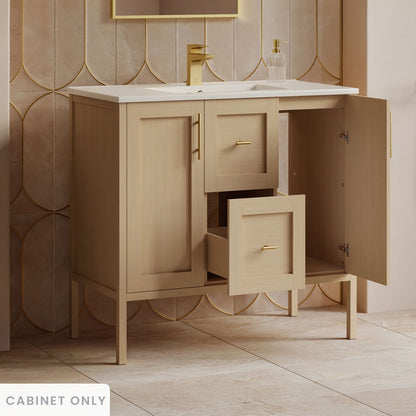 Forme 36" Modular Freestanding Bathroom Vanity Cabinet without Top in Natural Oak