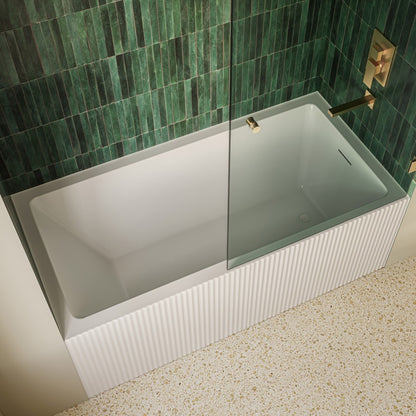 Lafayette 60 x 32 Skirted Right Drain Soaking Apron Bathtub in Glossy White with Integrated Overflow and Drain
