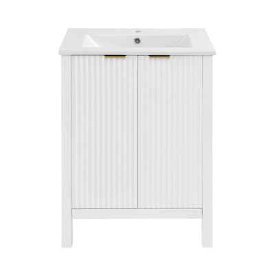 Bastille 24" Freestanding Bathroom Vanity in White with Sink Top