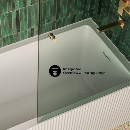 Lafayette 60 x 30 Skirted Right Drain Soaking Apron Bathtub in Glossy White with Integrated Overflow and Drain