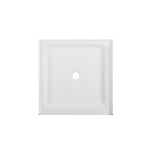Voltaire 36" x 36" Acrylic White, Single-Threshold, Center Drain, Shower Base