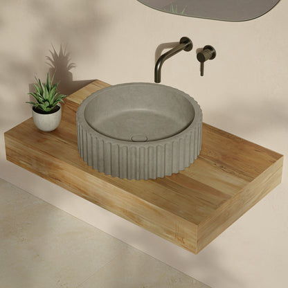 Lafayette 16" Round Concrete Vessel Sink in Taupe
