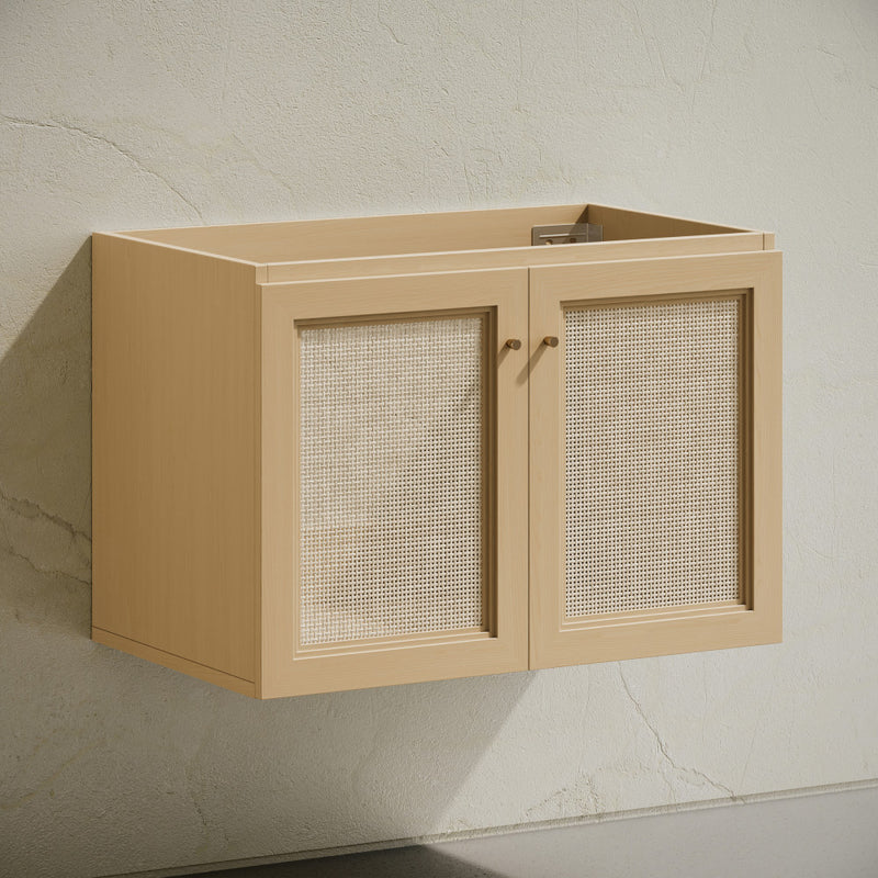 Classe 30" Wall-Mounted Bathroom Vanity in Natural Oak without Sink Top