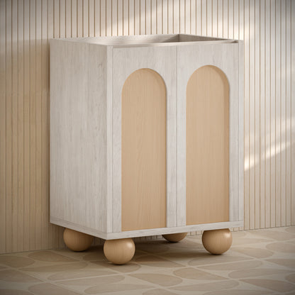 Plaisir II 24" Freestanding Bathroom Vanity Cabinet without Top in White Oak
