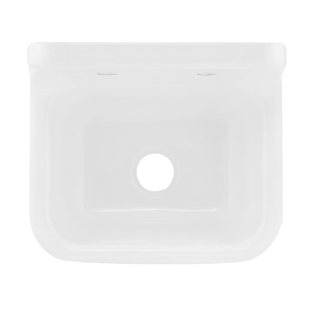 Loire 22" Cast Iron Rectangle Wall-Mounted Sink in Glossy Sage