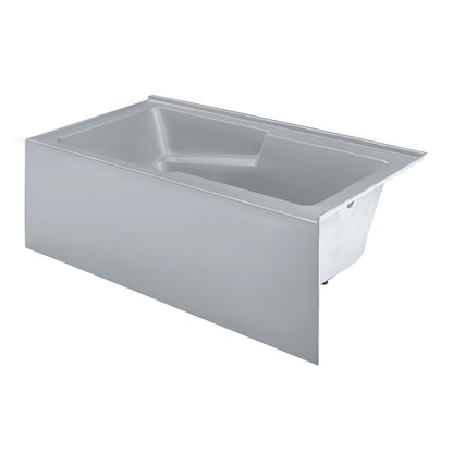 Voltaire 60 x 32 Right Drain Soaking Alcove Corner Apron Bathtub in Matte Gray