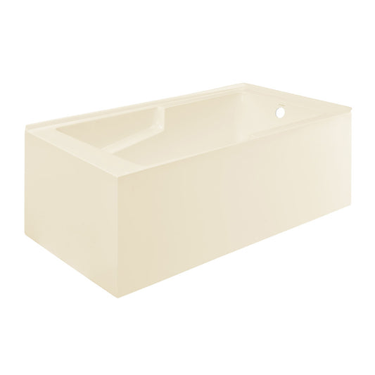 Voltaire 60 x 32 Right Drain Soaking Alcove Corner Apron Bathtub in Glossy Bisque