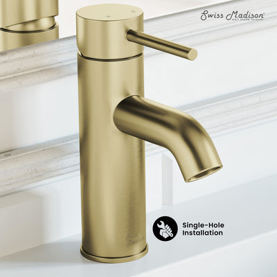 Ivy Single Hole, Single-Handle, Bathroom Faucet in Brushed Gold