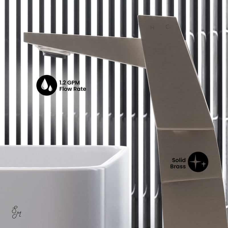 Carre Single Hole, Single-Handle, High Arc Bathroom Faucet in Brushed Nickel