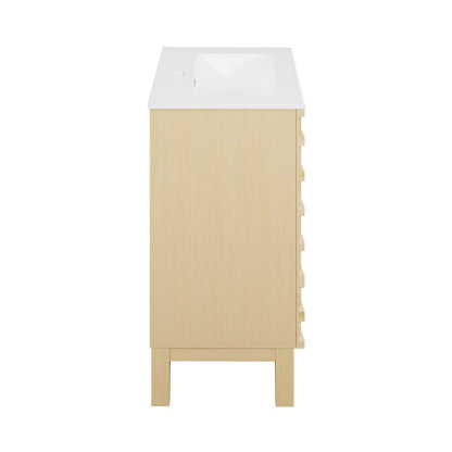 Cascade 30" Freestanding Bathroom Vanity in Natural Oak with Sink Top