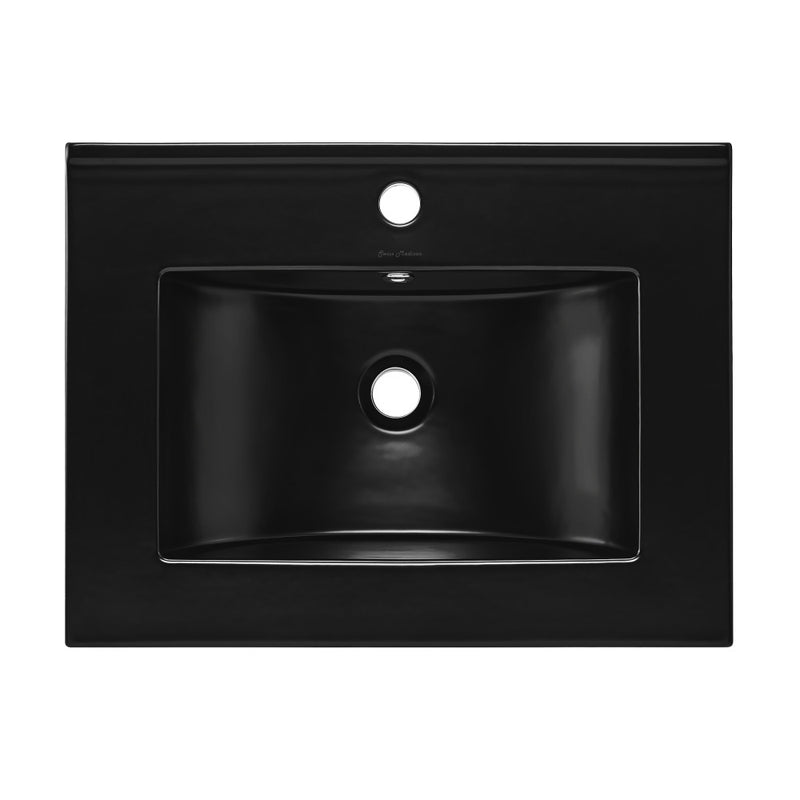 24" Vanity Sink Top in Glossy Black