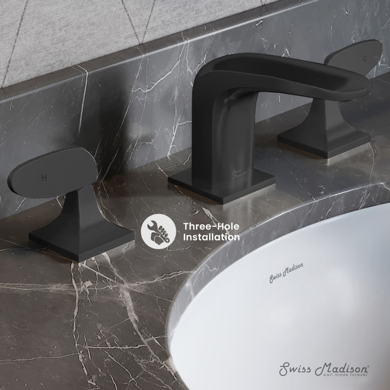 Chateau 8 in. Widespread, 2-Handle, Bathroom Faucet in Matte Black