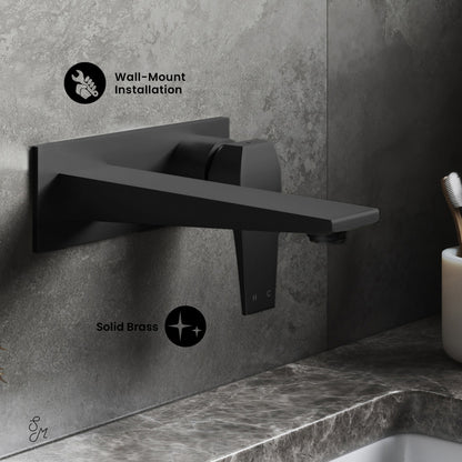 Voltaire Single-Handle, Wall-Mount, Bathroom Faucet in Matte Black