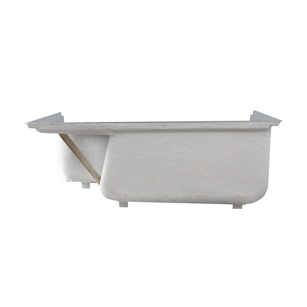 Aquatique 60" x 32" Single Threshold Shower Base With Left Hand Drain and Integral Right Hand Seat in Gray