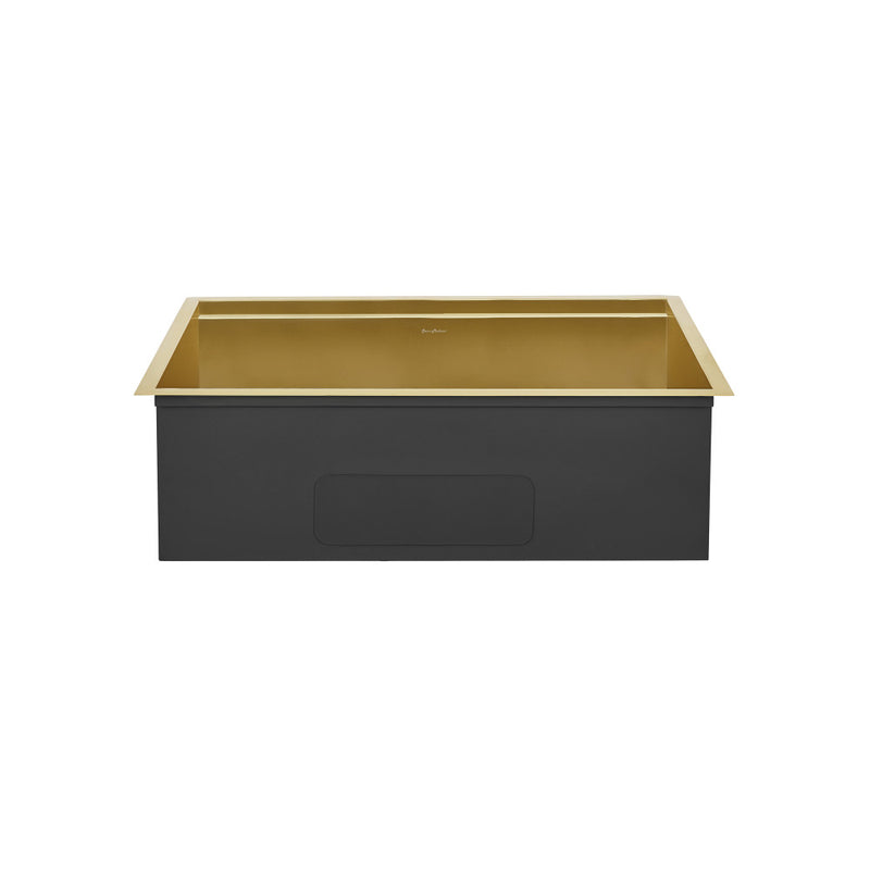 Tourner 32" 18 Gauge Stainless Steel Undermount Kitchen Sink in Polished Gold
