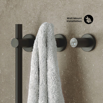 Monaco 2-Bar Electric Towel Warmer with Timer in Matte Black