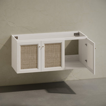 Classe 48" Wall-Mounted Bathroom Vanity in White Oak without Sink Top