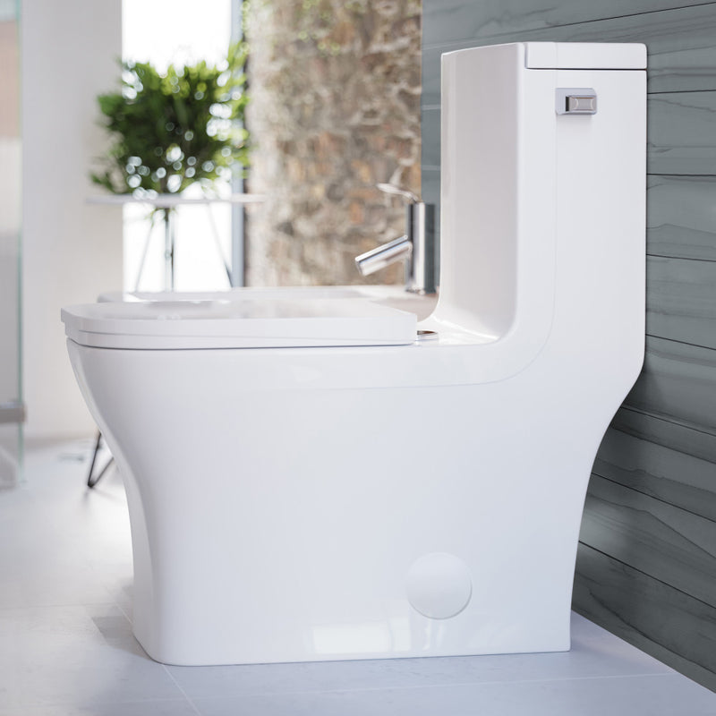 Concorde One Piece Square Right Side Flush Handle Toilet 1.28 gpf